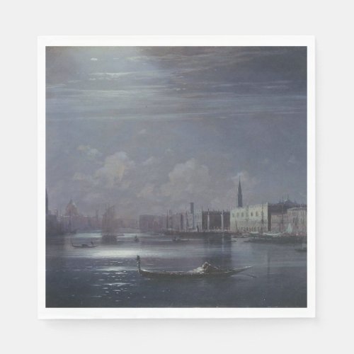 Night Landscape in Venice Italian City Napkins