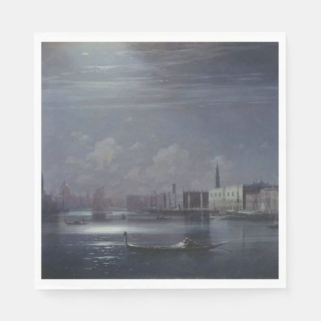 Night Landscape in Venice (Italian City) Napkins (Front)