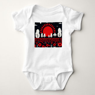 Night landscape with a field baby bodysuit