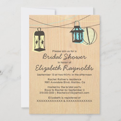 Night Lanterns Bridal Shower Invitations