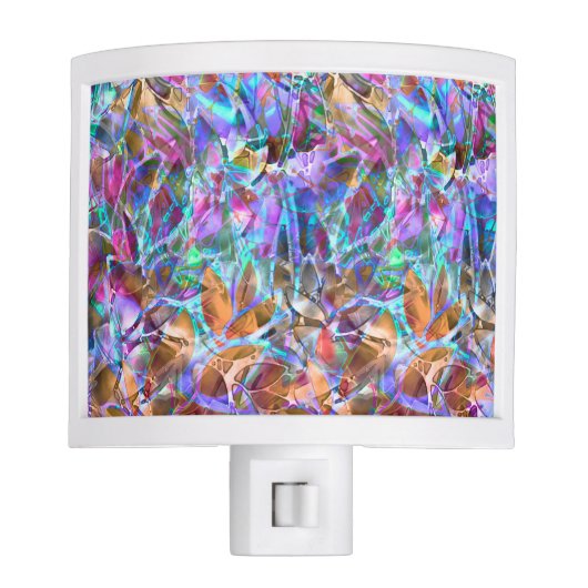 Night Light Floral Abstract Stained Glass (Front)