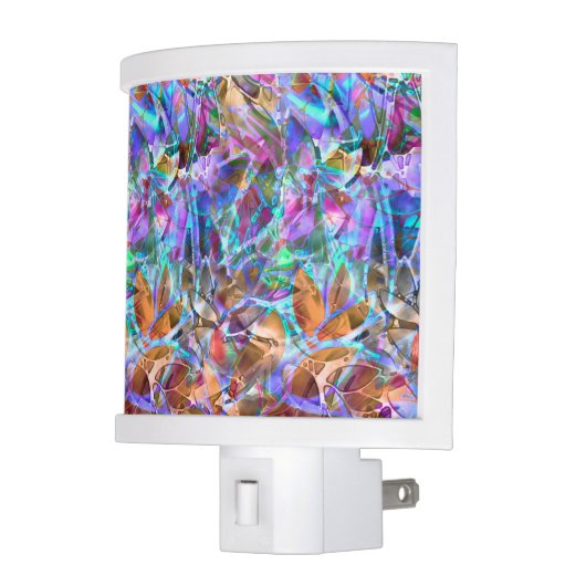 Night Light Floral Abstract Stained Glass (Left)