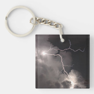 Night lightning Storm clouds Keychain