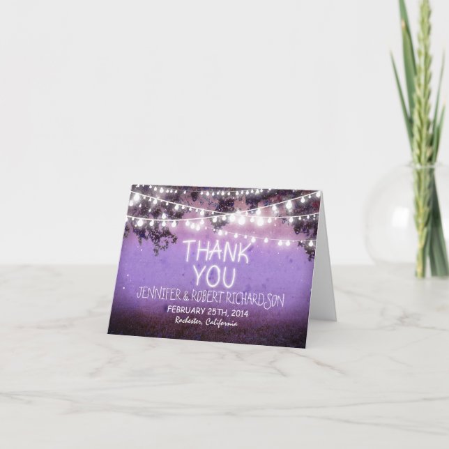 night lights country purple thank you cards (Front)