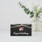 Night Lights Elegant Floral and Keys Business Card (Standing Front)