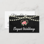 Night Lights Elegant Floral and Keys Business Card (Front/Back)