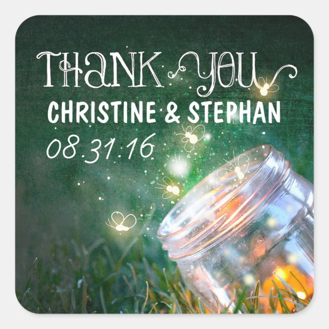 night lights mason jar wedding stickers (Front)