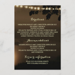 Night Lights Nature Wedding Details Enclosure Card