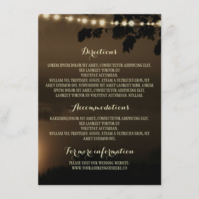 Night Lights Nature Wedding Details Enclosure Card (Front)