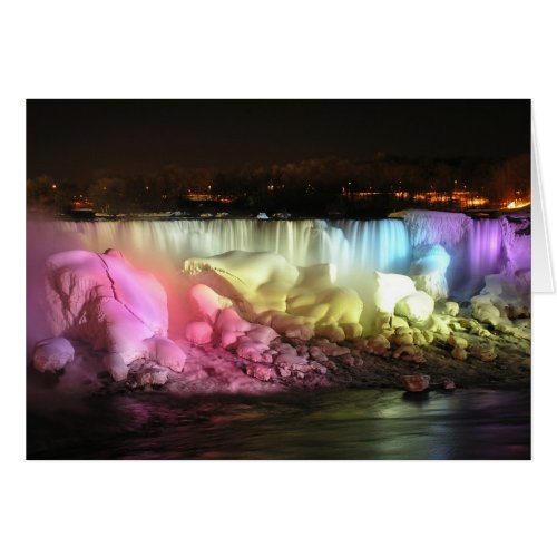 Night Lights on American Falls Greeting Card