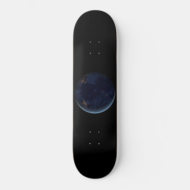 Night Lights on Planet Earth (Western Hemisphere) Skateboard (Front)