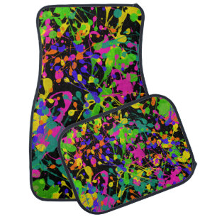Night Lights Paint Splatter Car Floor Mat