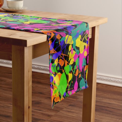 Night Lights Paint Splatter Short Table Runner