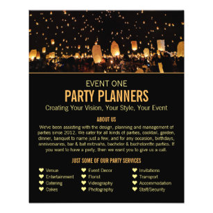 Night Lights, Party Event Planner Advertising Flyer