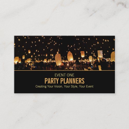 Night Lights Party Event Planner Business Card