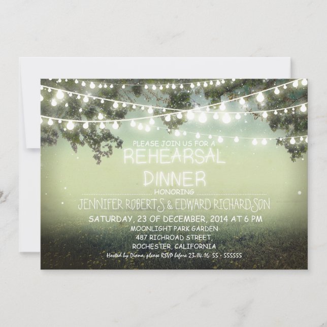 night lights rehearsal dinner invitation (Front)