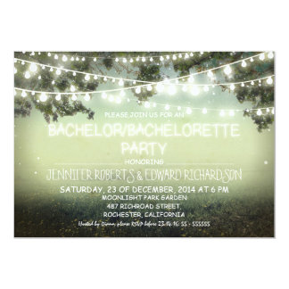 night lights rustic Bachelor/Bachelorette party Card