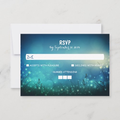 Night Lights Rustic Wedding RSVP Cards