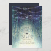 Night Lights Rustic Woodland Wedding Invitations (Front/Back)