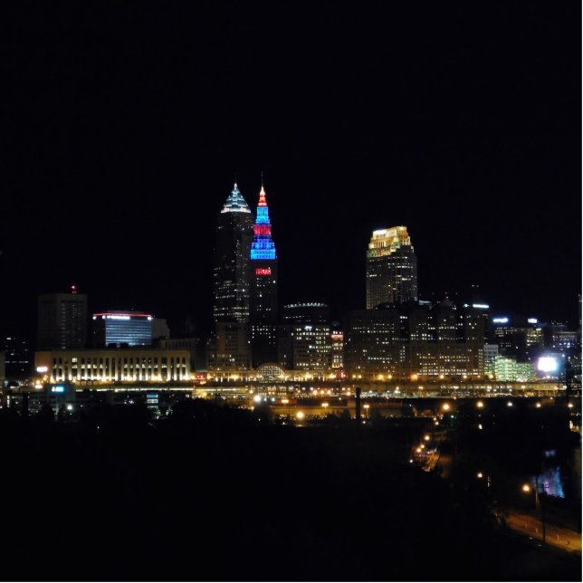 Night Lights Skyline Cleveland  Cutout (Front)