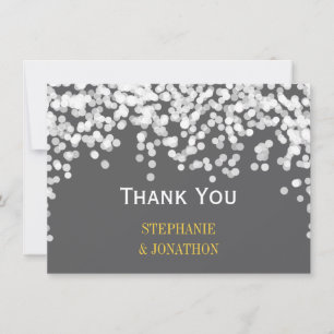 Night Lights Star Lights Yellow Gray Thank You Card