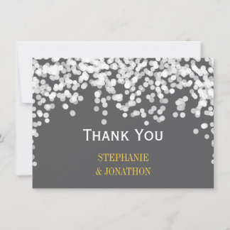Night Lights Star Lights Yellow Gray Thank You Card
