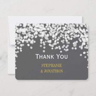 Night Lights Star Lights Yellow Gray Thank You Card