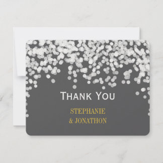 Night Lights Star Lights Yellow Gray Thank You Card