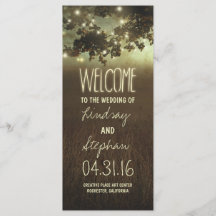 Night lights starry tree wedding programs