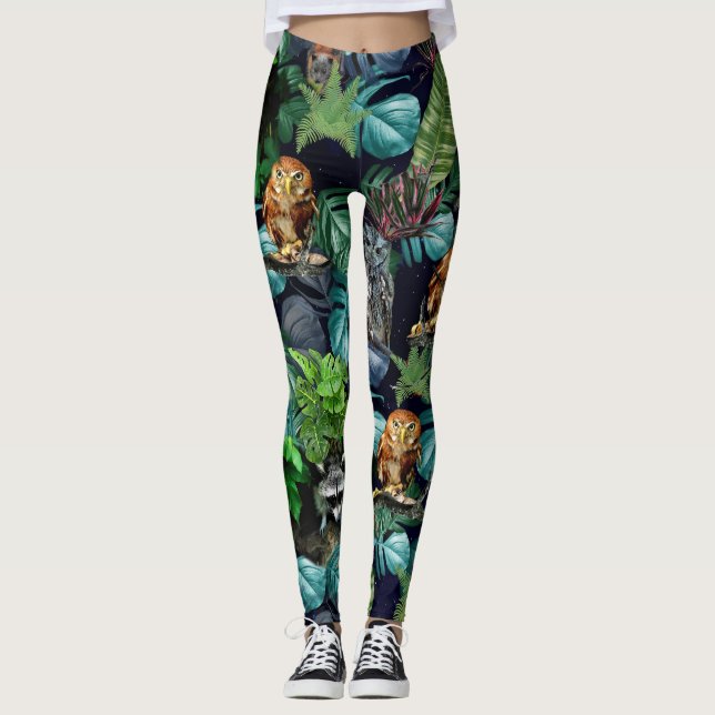 Night-live party celebration themes leggings (Front)