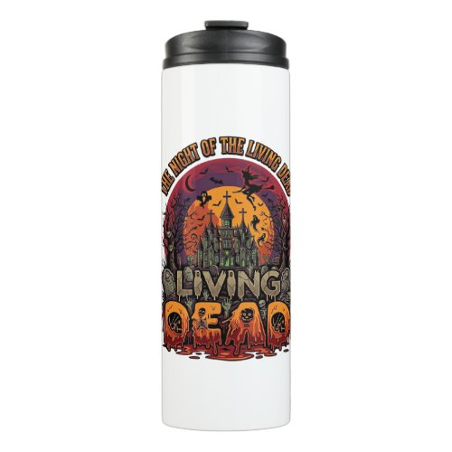 Night Living Dead Halloween Haunted House Witch Sk Thermal Tumbler