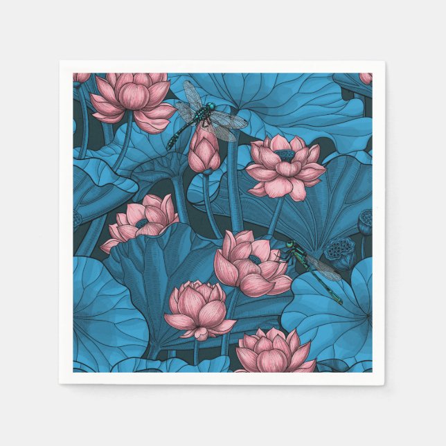 Night lotus garden napkins (Front)