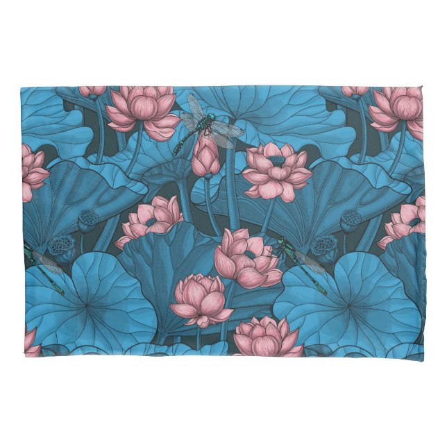 Night lotus garden pillow case (Front)