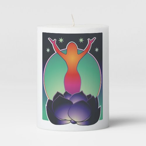 Night Lotus  Pillar Candle