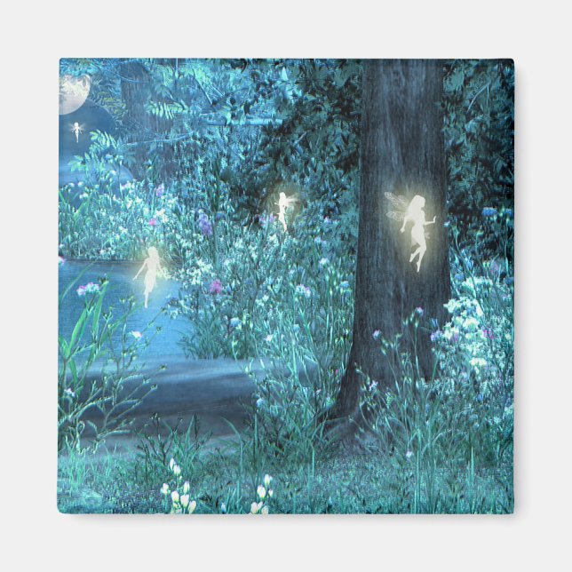 Night magic fairy flight Magnet (Front)