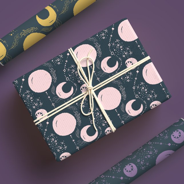 Night Magic Witchy Dark Boho Glam Celestial Pastel Wrapping Paper Sheets (Creator Uploaded)