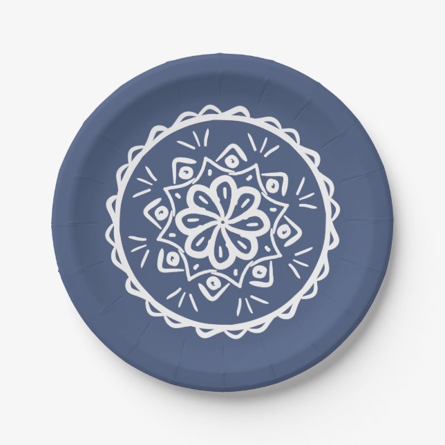 Night Mandala Paper Plates (Front)
