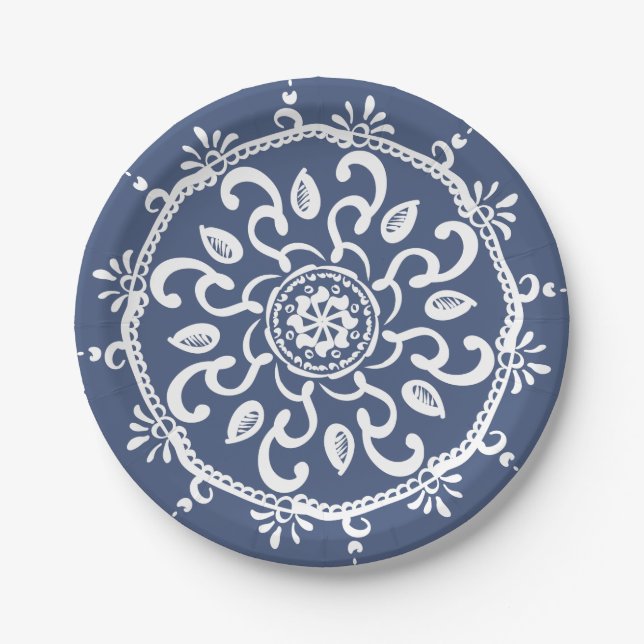 Night Mandala Paper Plates (Front)