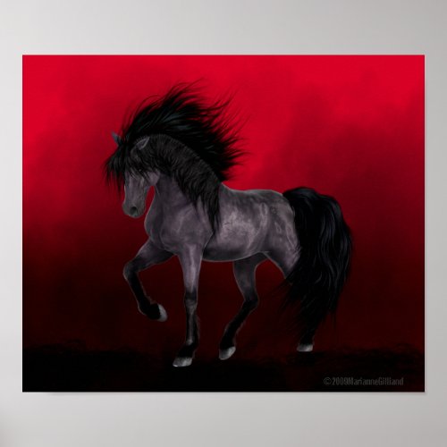 Night Mare Is Waiting Gothic Art Poster