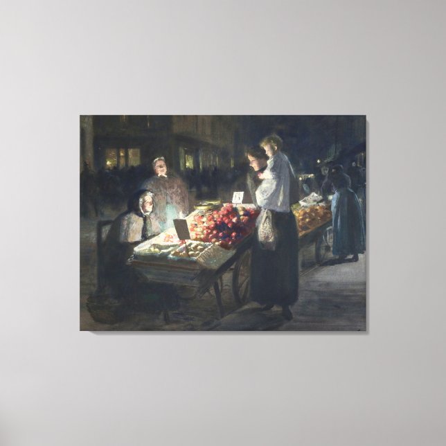 Night Market Scene Canvas Print (Front)