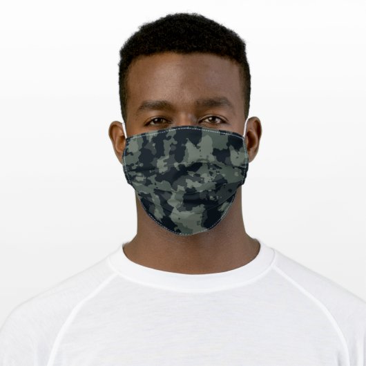 Night Military Green, Brown Camo Desert Camouflage Adult Cloth Face Mask (Worn)
