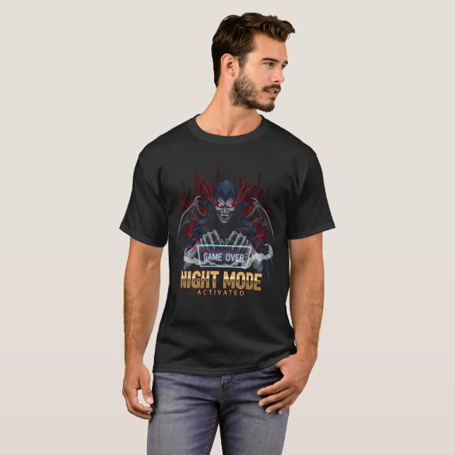 Night Mode Activated Vampire Gamer Shirt | Funny G (Front Full)
