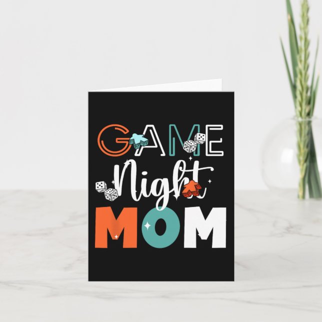 Night Mom Tabletop Board Games Mothers Day  Card (Front)