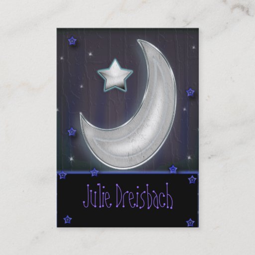 Customizable night moon business card