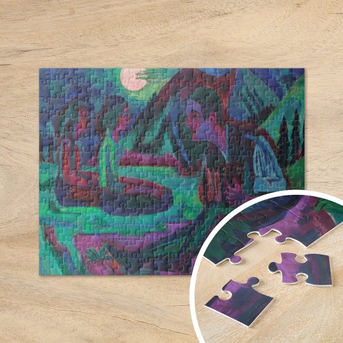 Night Moon  Ernst Ludwig Kirchner Jigsaw Puzzle