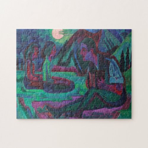 Night Moon  Ernst Ludwig Kirchner Jigsaw Puzzle