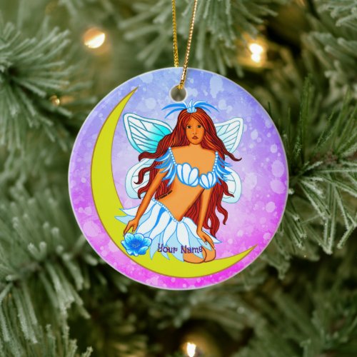 Night Moon Fairy Ceramic Ornament