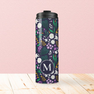 Night Moon Garden Floral Botanical Pattern