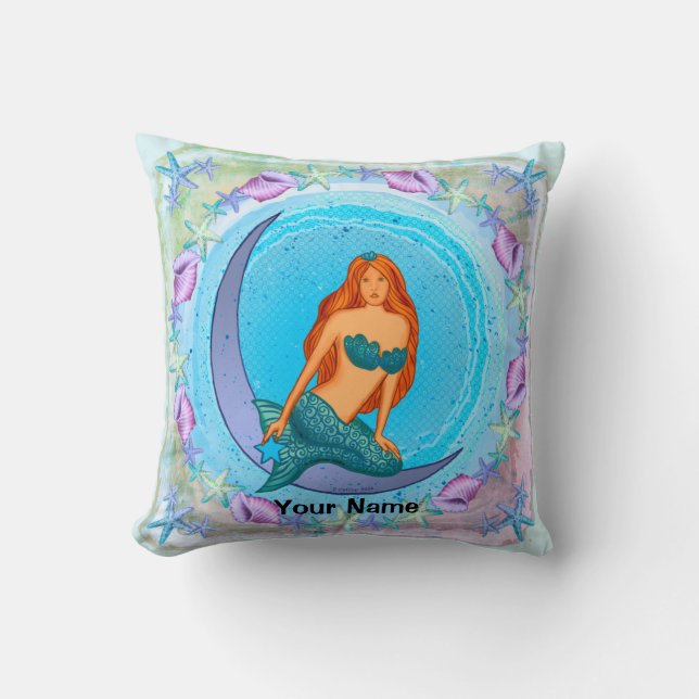 Night Moon Mermaid   pillow (Front)