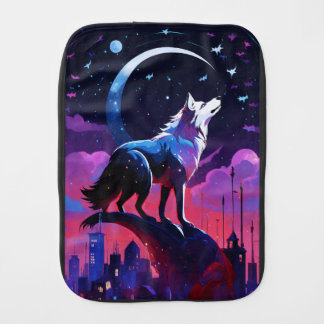 Night Moon Star Fox Burp Cloth – Soft & Absorbent